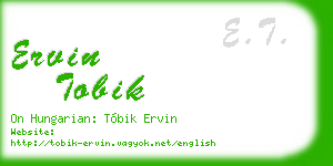 ervin tobik business card